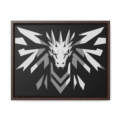 "Silver Dragon Crest" - Gallery Canvas Wraps, Horizontal Frame