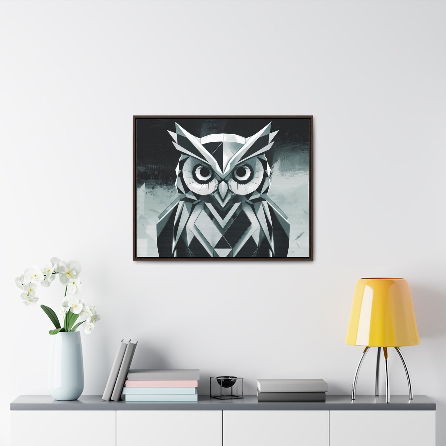 "Geometric Sentinel" - Gallery Canvas Wraps, Horizontal Frame