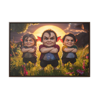 The Mischievous Trio at Sunset - Gallery Canvas Wraps, Horizontal Frame