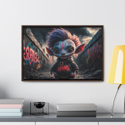 Rebel Gremlin in the Neon Alley - Gallery Canvas Wraps, Horizontal Frame