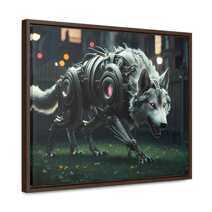 Cyber Wolf Sentinel - Gallery Canvas Wraps, Horizontal Frame