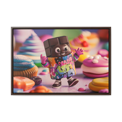 "Choco-Buddy's Sweet Adventure" - Gallery Canvas Wraps, Horizontal Frame