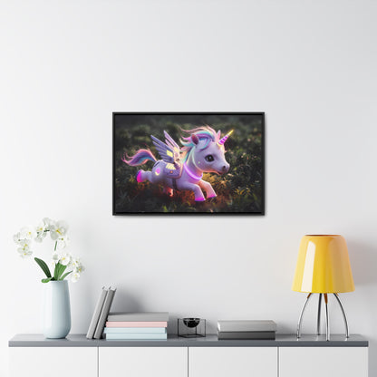 "Cybernetic Unicorn's Twilight Adventure" - Gallery Canvas Wraps, Horizontal Frame