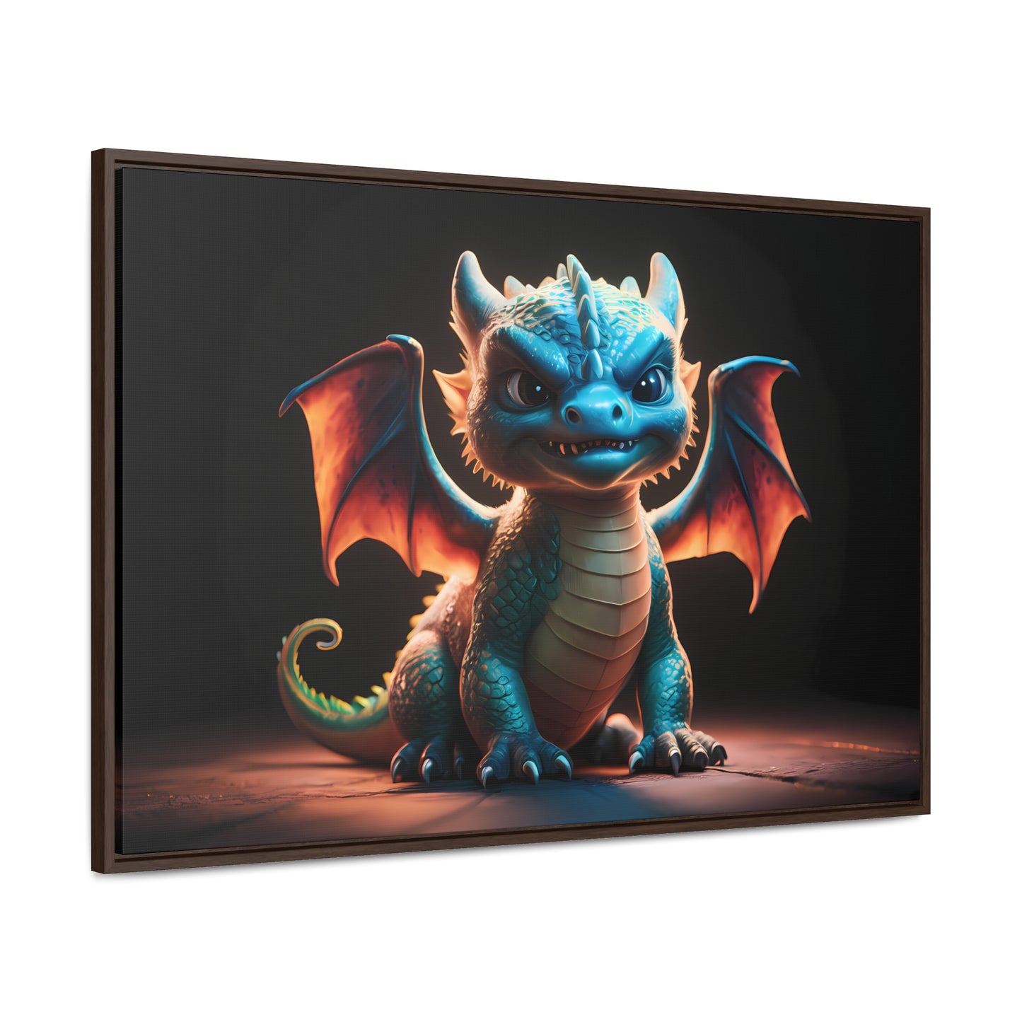 Fierce Baby Dragon Guardian - Gallery Canvas Wraps, Horizontal Frame