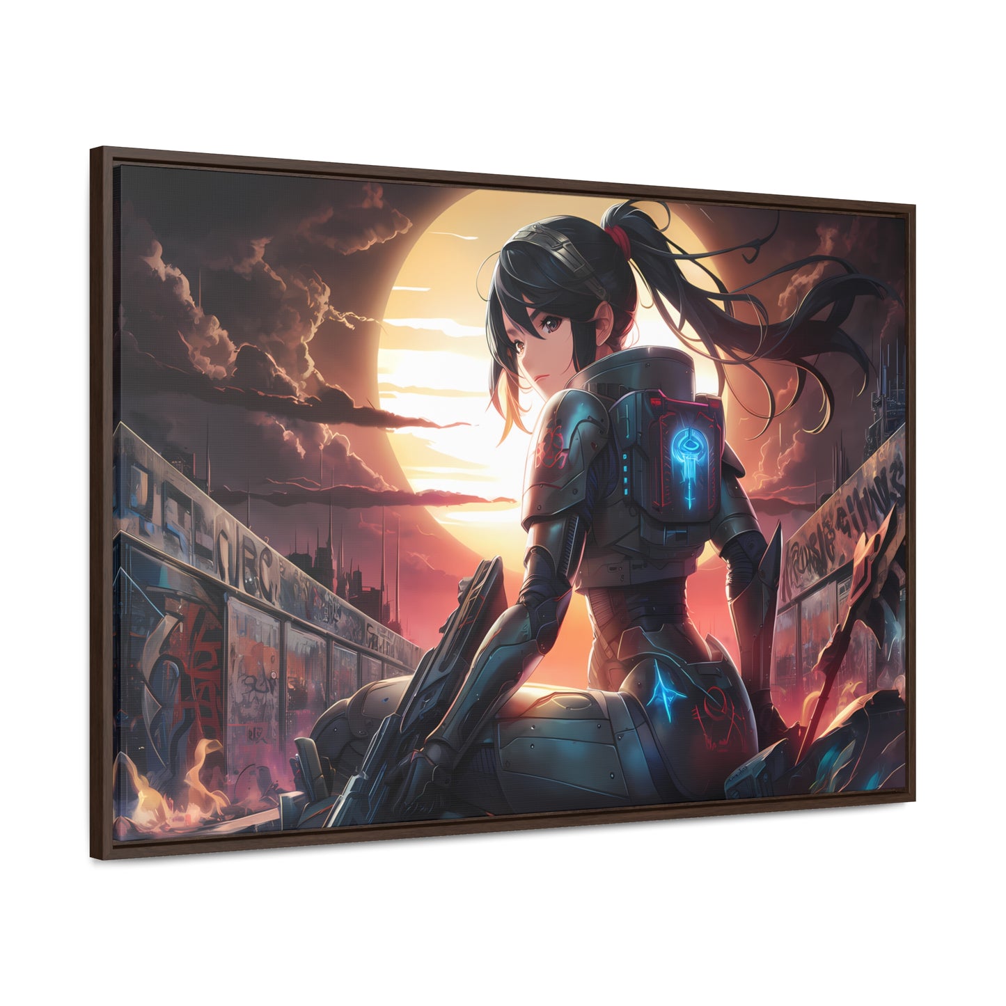 "Sunset Sentinel" - Gallery Canvas Wraps, Horizontal Frame