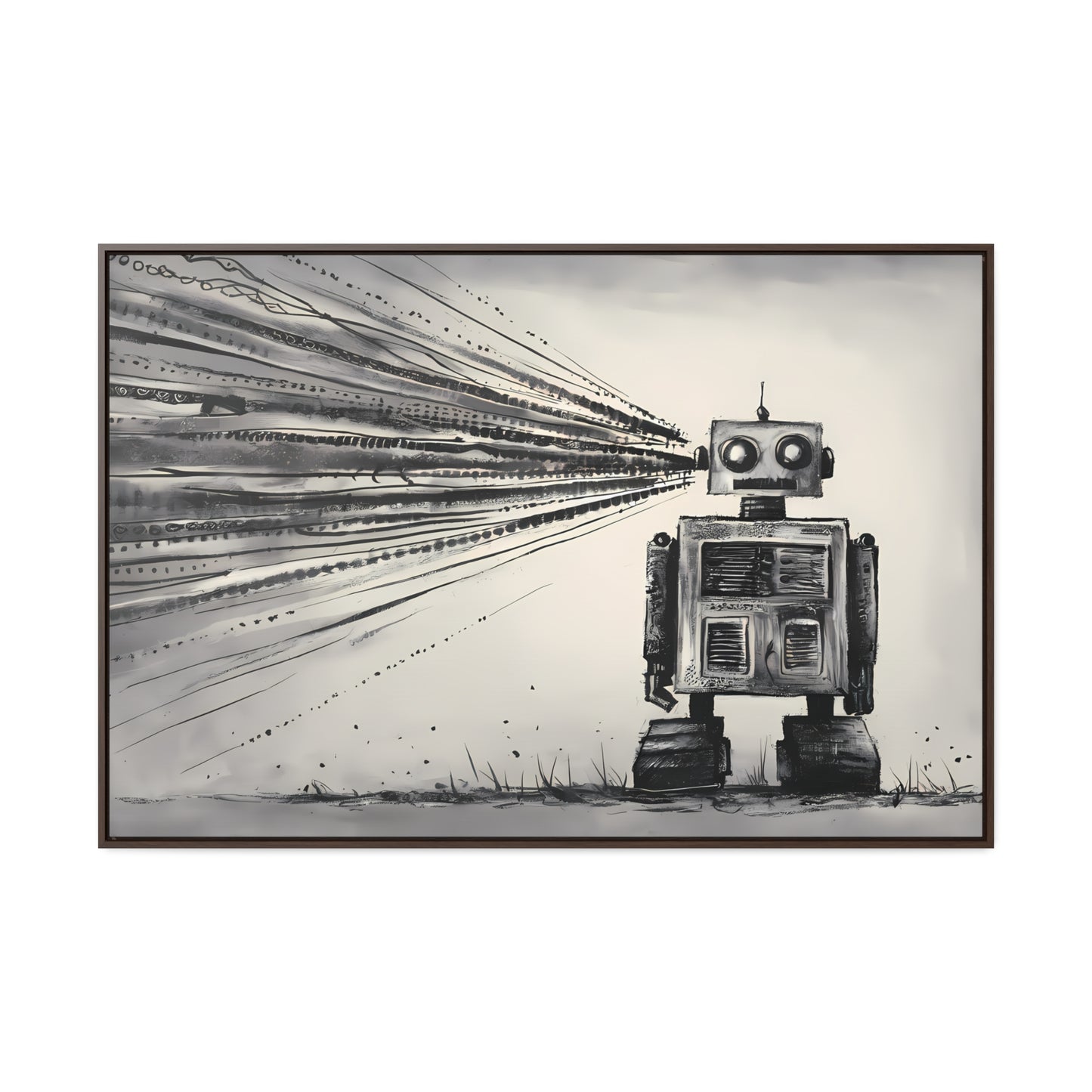 Echoes of the Machine Mind - Gallery Canvas Wraps, Horizontal Frame