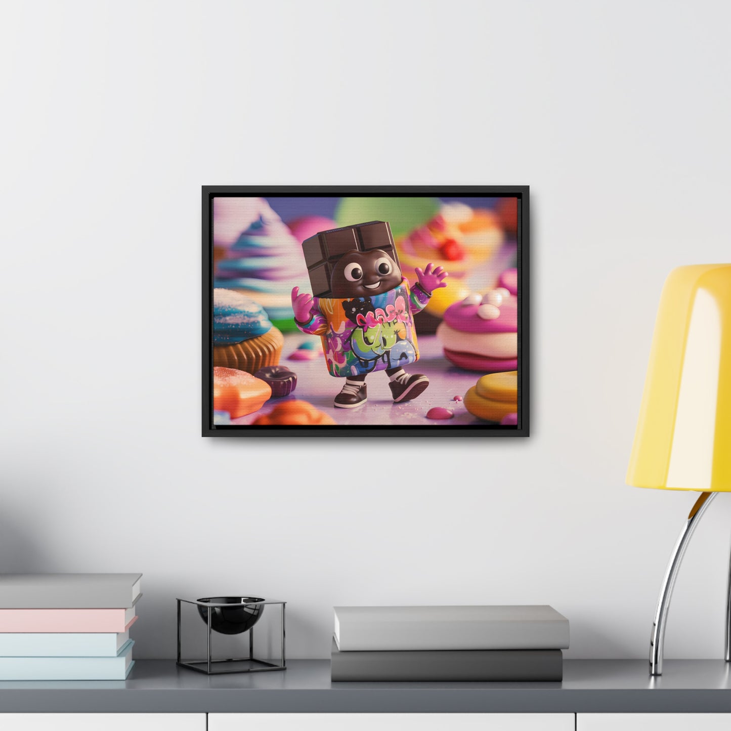 "Choco-Buddy's Sweet Adventure" - Gallery Canvas Wraps, Horizontal Frame