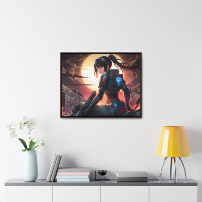 "Sunset Sentinel" - Gallery Canvas Wraps, Horizontal Frame