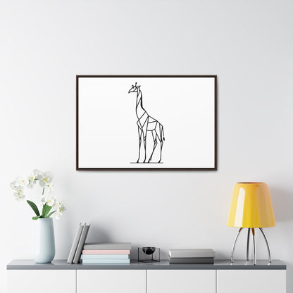 Geometric Giraffe Silhouette - Gallery Canvas Wraps, Horizontal Frame