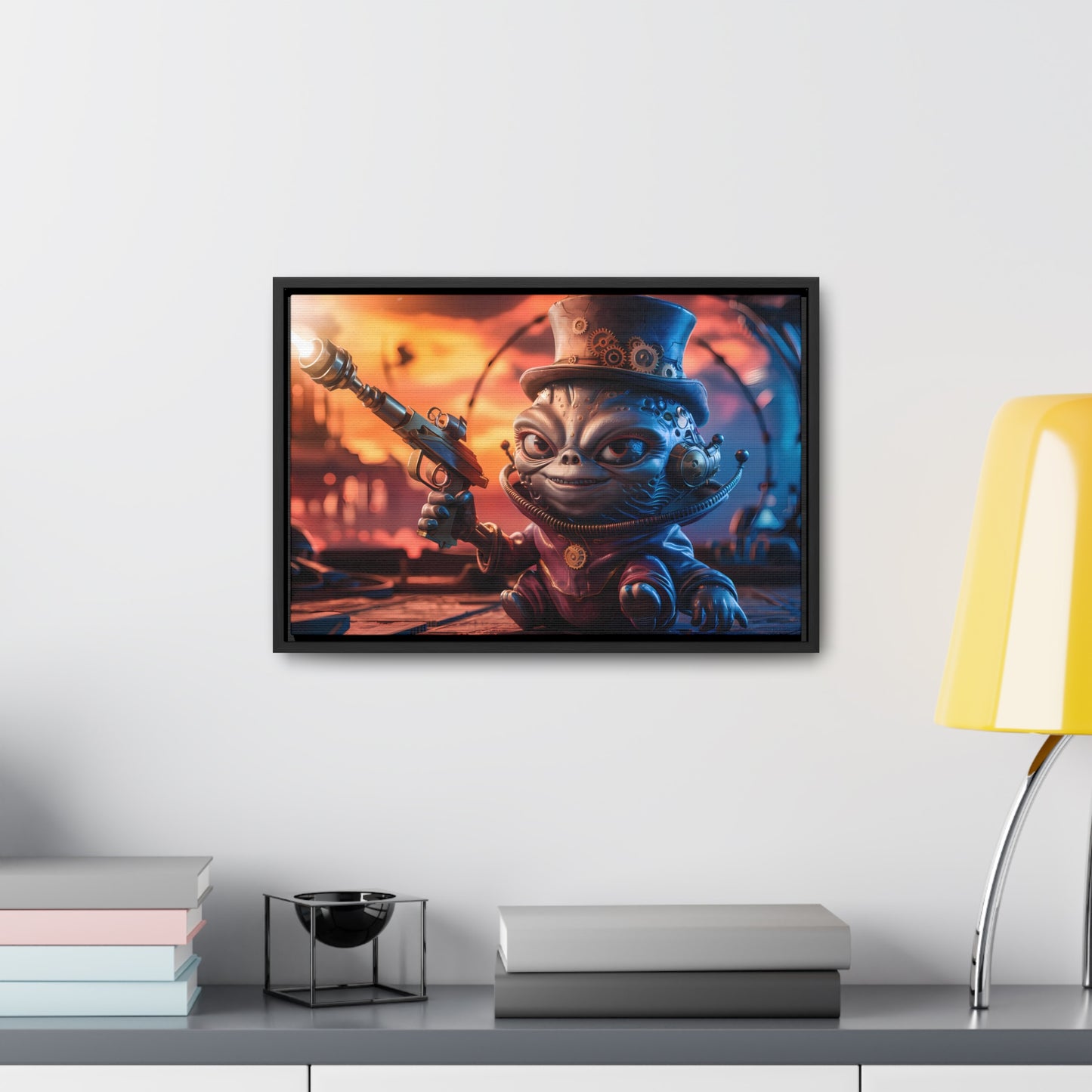 "Clockwork Gunslinger at Dusk" - Gallery Canvas Wraps, Horizontal Frame