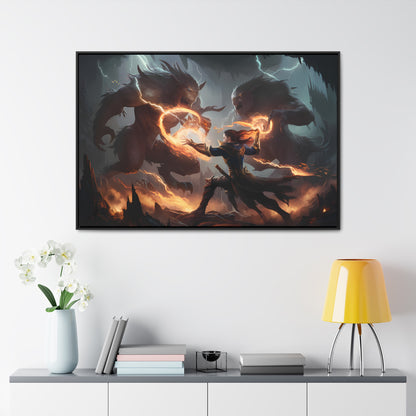 Duel of Thunder and Flame - Gallery Canvas Wraps, Horizontal Frame