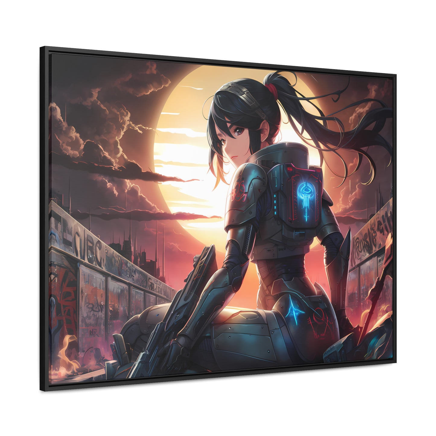 "Sunset Sentinel" - Gallery Canvas Wraps, Horizontal Frame