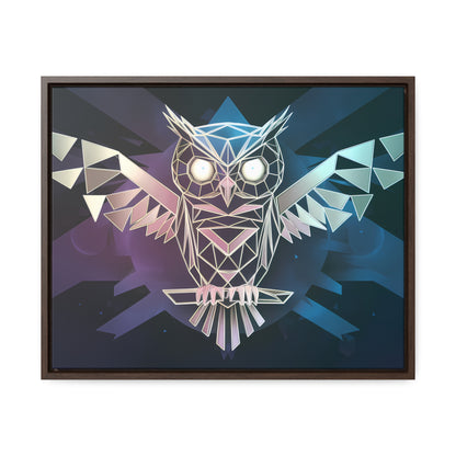 "Geometric Owl of Wisdom" - Gallery Canvas Wraps, Horizontal Frame