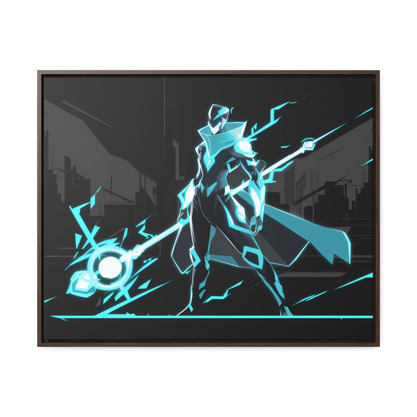 Arbiter of the Neon Void - Gallery Canvas Wraps, Horizontal Frame