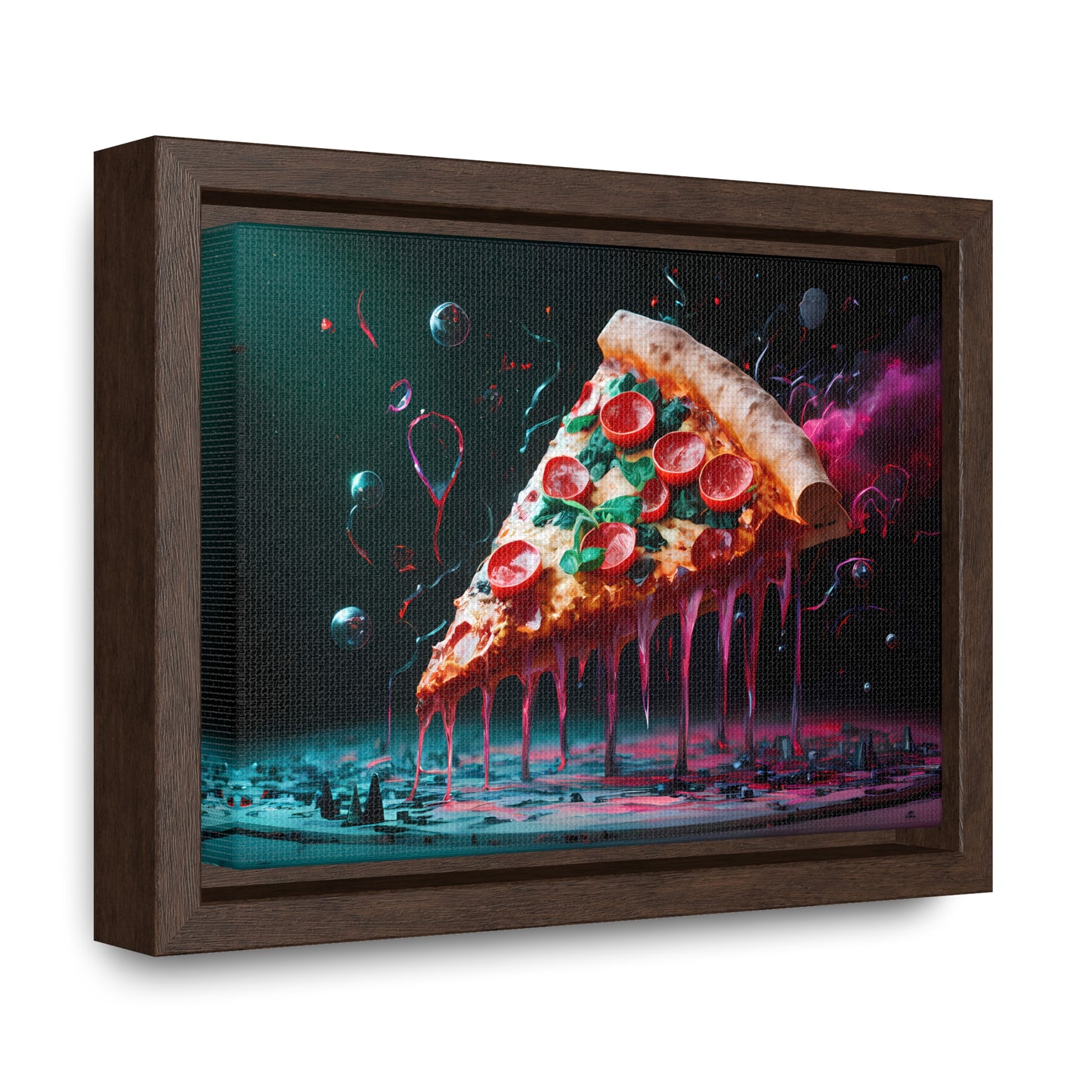 "Cosmic Slice of Pizza Bliss" - Gallery Canvas Wraps, Horizontal Frame