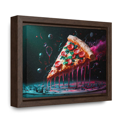 "Cosmic Slice of Pizza Bliss" - Gallery Canvas Wraps, Horizontal Frame