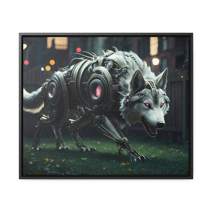 Cyber Wolf Sentinel - Gallery Canvas Wraps, Horizontal Frame