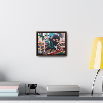 "Ninja and the Fearless Pup" - Gallery Canvas Wraps, Horizontal Frame