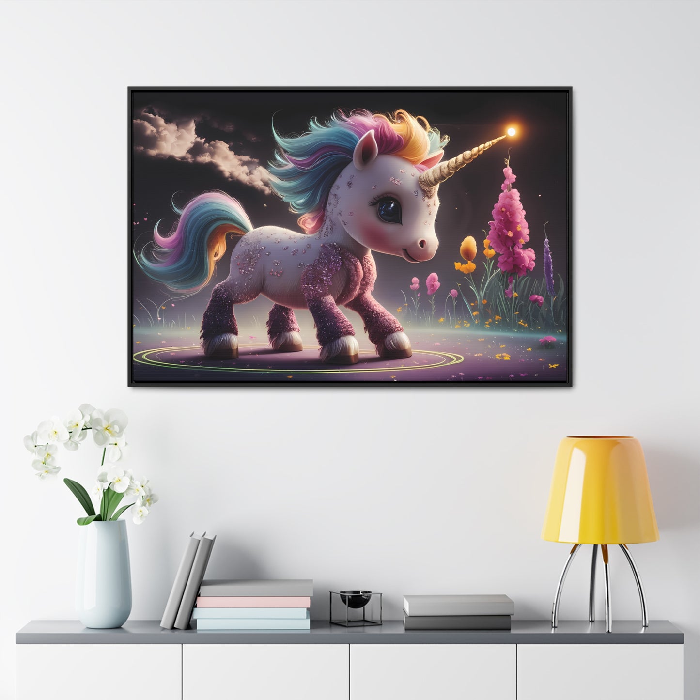 "Twilight Spark of the Enchanted Meadow" - Gallery Canvas Wraps, Horizontal Frame