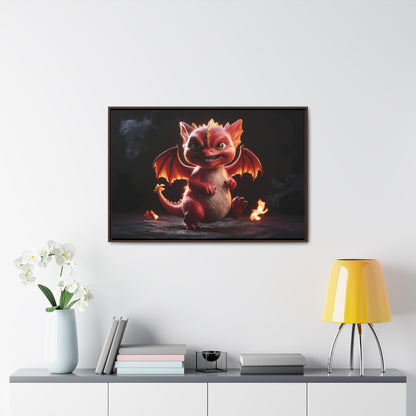 "Fiery Little Guardian" - Gallery Canvas Wraps, Horizontal Frame