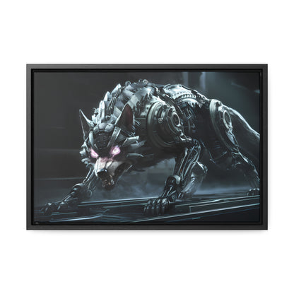 Cybernetic Alpha Wolf - Gallery Canvas Wraps, Horizontal Frame