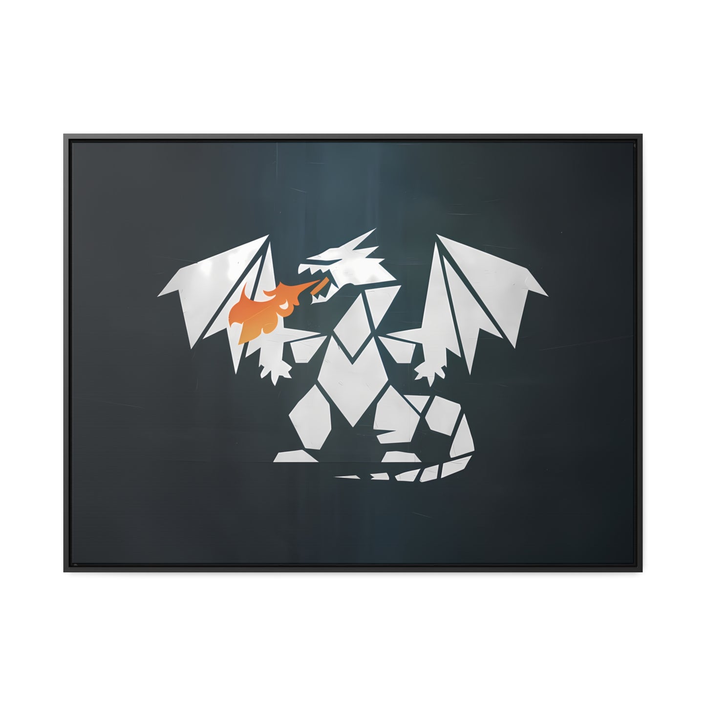 Origami Dragon Flame - Gallery Canvas Wraps, Horizontal Frame