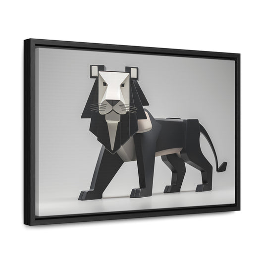 Regal Geometric Lion - Gallery Canvas Wraps, Horizontal Frame