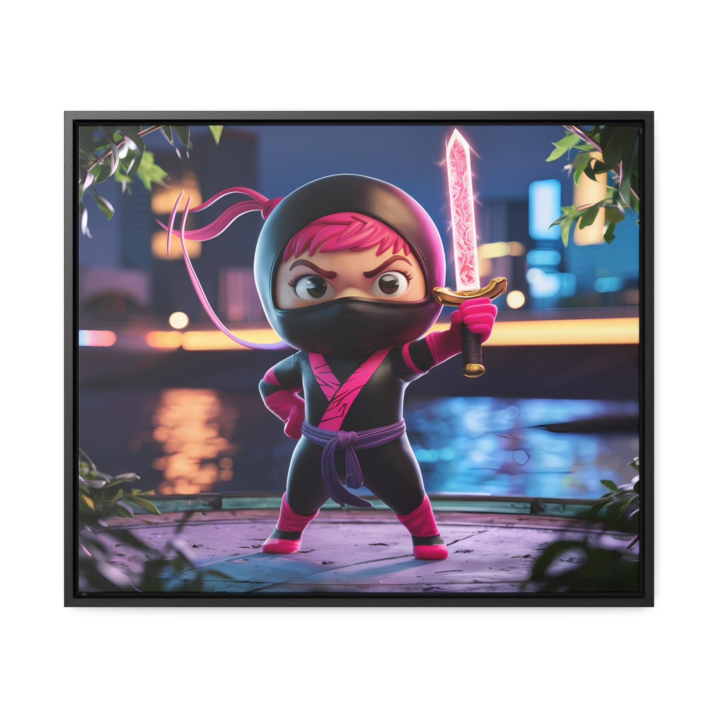 Blade of the Pink Ninja - Gallery Canvas Wraps, Horizontal Frame