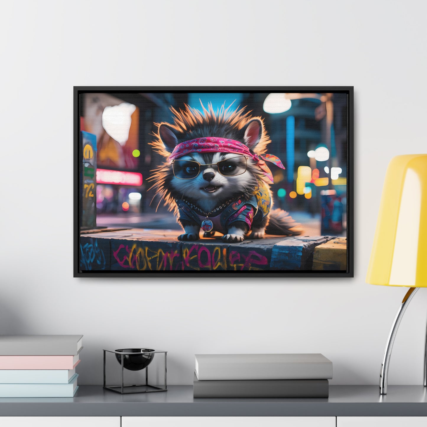 Rebel Pup on the Streets - Gallery Canvas Wraps, Horizontal Frame