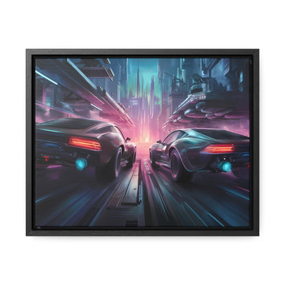 Neon Horizon: Velocity Clash - Gallery Canvas Wraps, Horizontal Frame