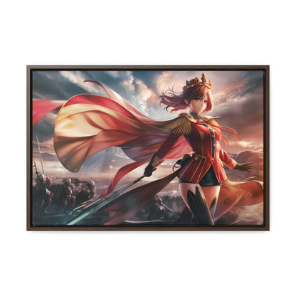 "Crimson Empress: Battle's Edge" - Gallery Canvas Wraps, Horizontal Frame