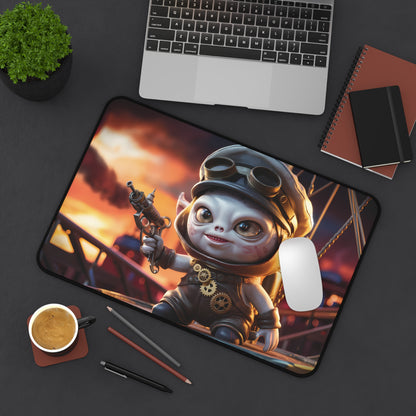 Cute Steampunk Alien Gunner - Desk Mat