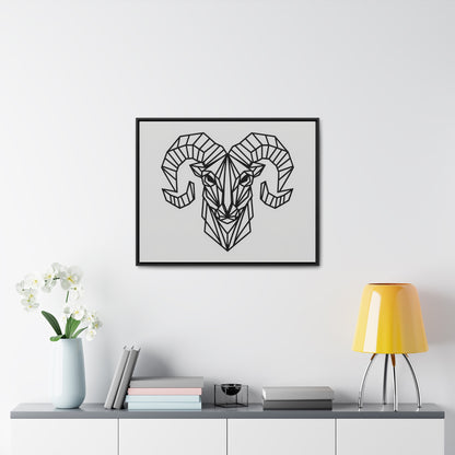 Geometric Ram's Head - Gallery Canvas Wraps, Horizontal Frame