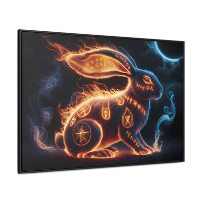 Runic Flame Rabbit - Gallery Canvas Wraps, Horizontal Frame