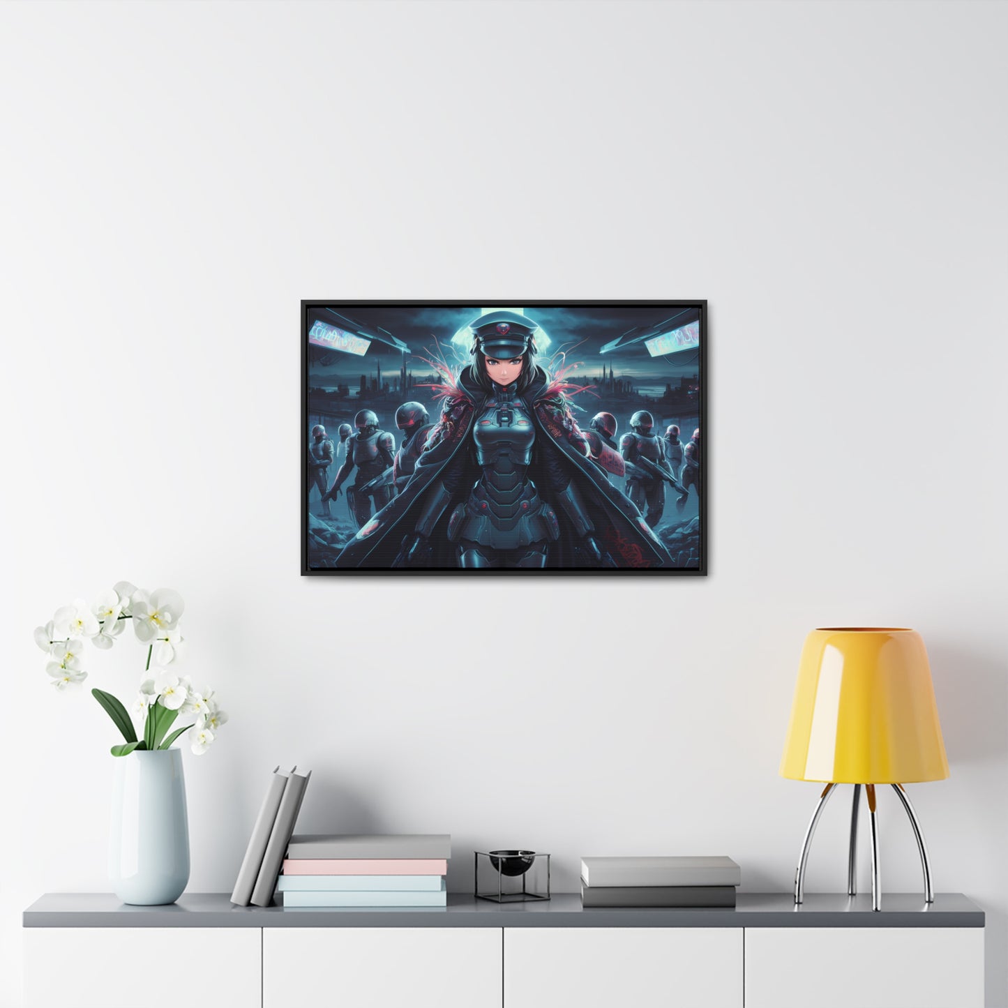 Cybernetic Enforcer: Rise of the Neon Syndicate - Gallery Canvas Wraps, Horizontal Frame