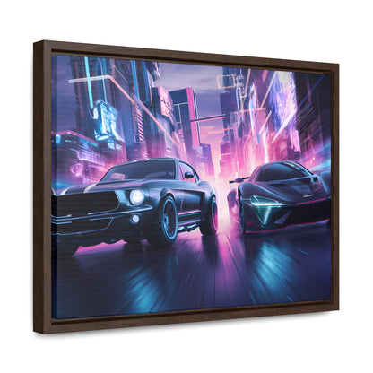 Neon Speed Duel - Gallery Canvas Wraps, Horizontal Frame