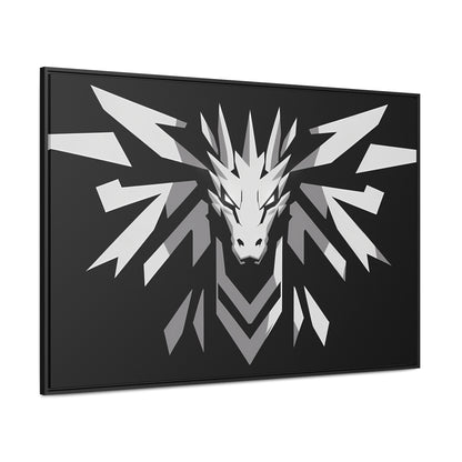 "Silver Dragon Crest" - Gallery Canvas Wraps, Horizontal Frame