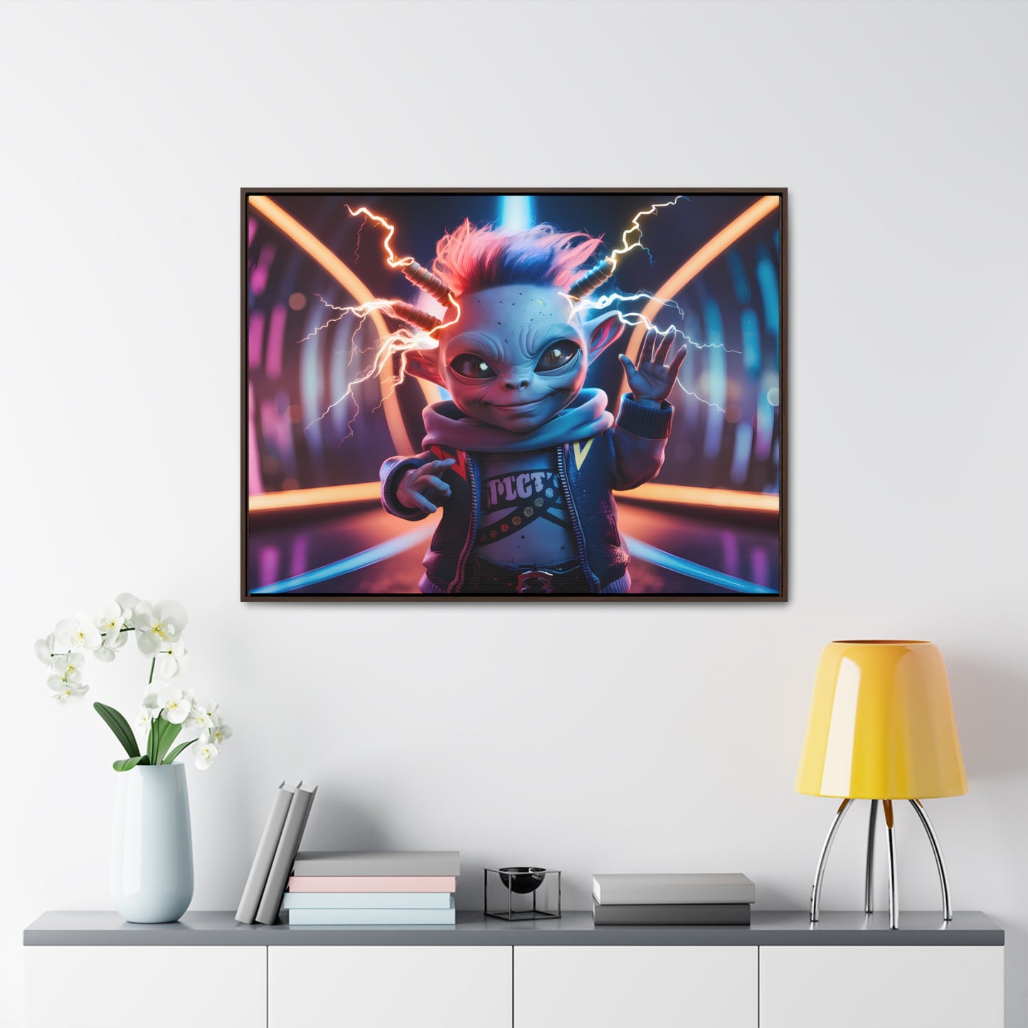 "Neon Spark" - Gallery Canvas Wraps, Horizontal Frame