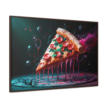 "Cosmic Slice of Pizza Bliss" - Gallery Canvas Wraps, Horizontal Frame