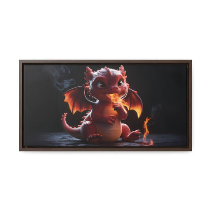 "Baby Dragon's First Flame" - Gallery Canvas Wraps, Horizontal Frame