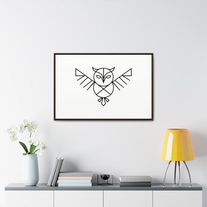 Geometric Owl Symbol - Gallery Canvas Wraps, Horizontal Frame