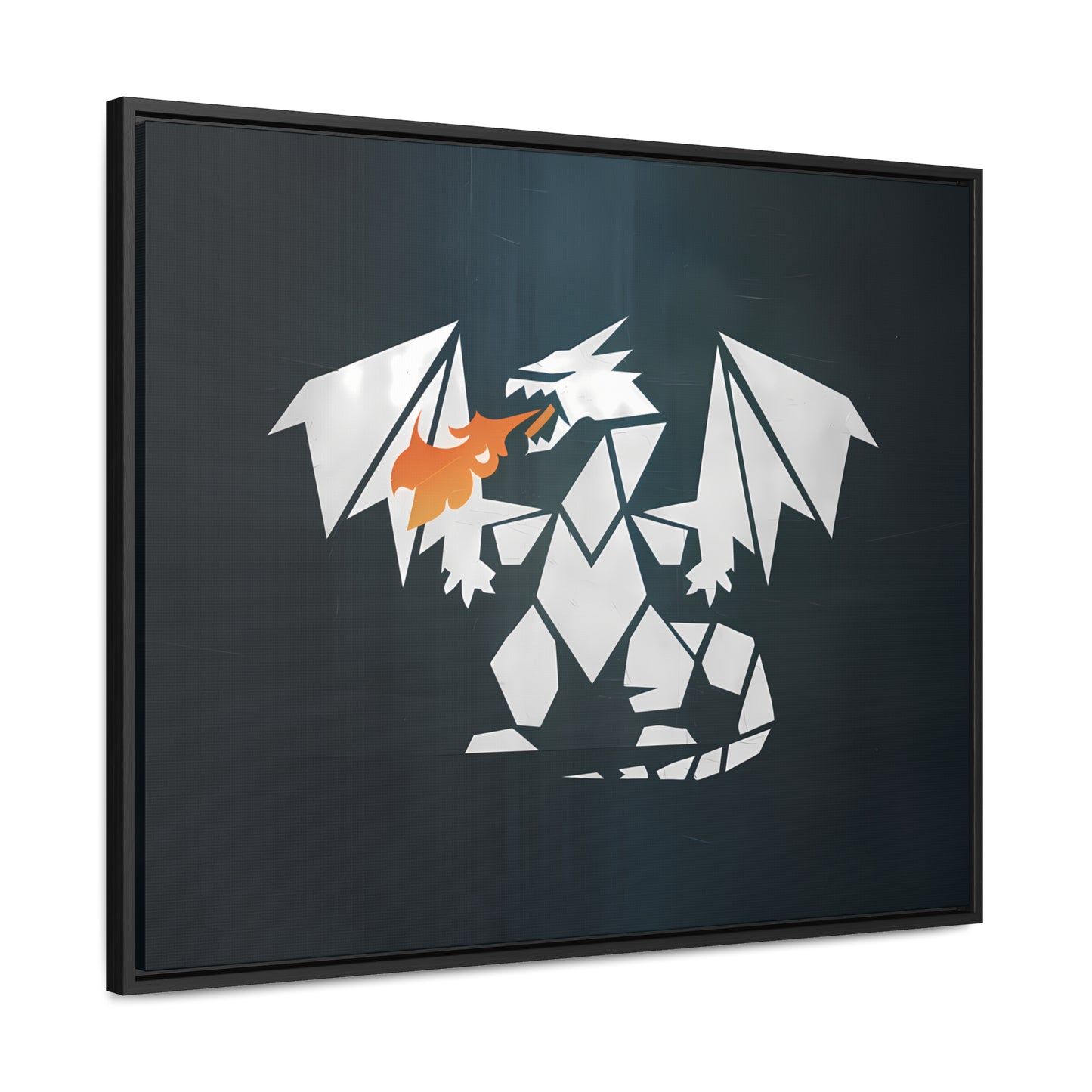 Origami Dragon Flame - Gallery Canvas Wraps, Horizontal Frame