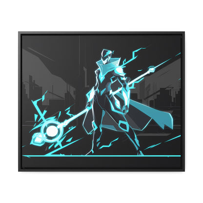 Arbiter of the Neon Void - Gallery Canvas Wraps, Horizontal Frame