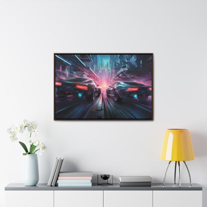 Neon Horizon: Velocity Clash - Gallery Canvas Wraps, Horizontal Frame