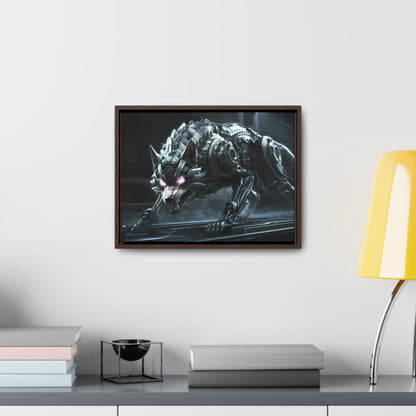 Cybernetic Alpha Wolf - Gallery Canvas Wraps, Horizontal Frame