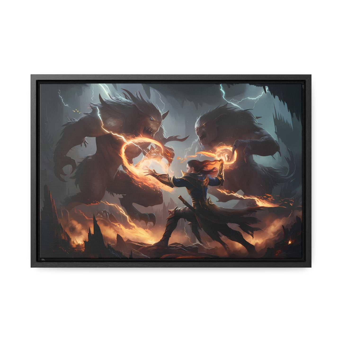 Duel of Thunder and Flame - Gallery Canvas Wraps, Horizontal Frame