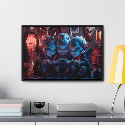 "Night of the Gaming Vampires" - Gallery Canvas Wraps, Horizontal Frame