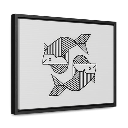 Pisces in Geometric Harmony - Gallery Canvas Wraps, Horizontal Frame