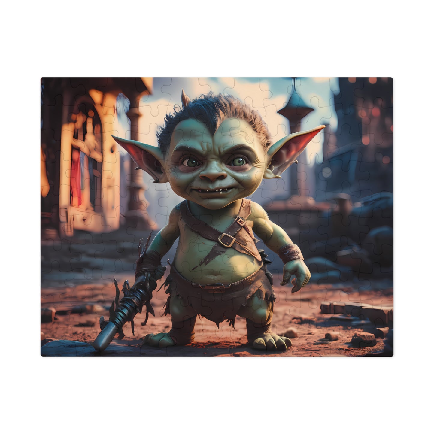 Goblin Warrior in an Enchanted Village - Jigsaw Puzzle (30, 110, 252, 500,1000-Piece)