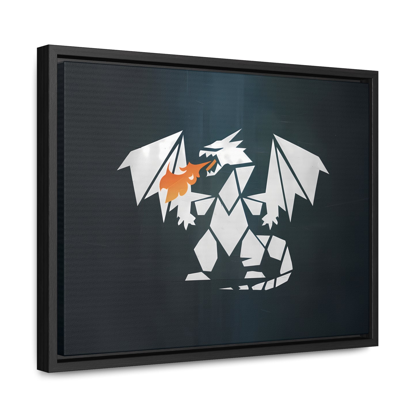 Origami Dragon Flame - Gallery Canvas Wraps, Horizontal Frame